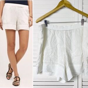 Elevenses (Anthro) ivory white embroidered shorts